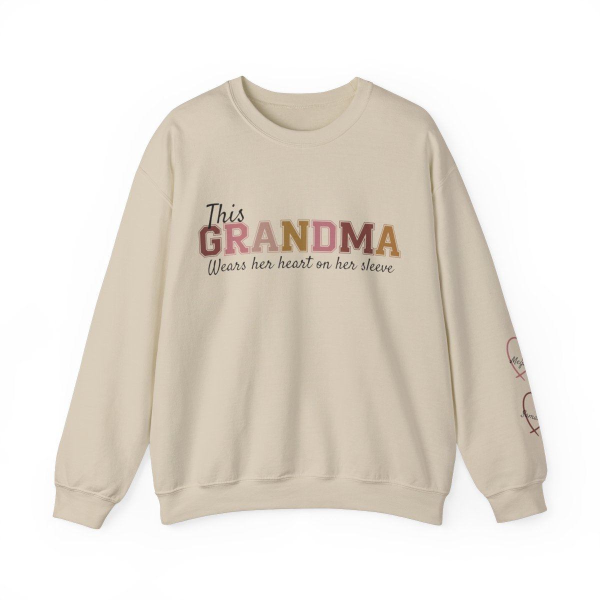 This Grandma Wears Her Heart on Her Sleeve β Personalized Sweatshirt
