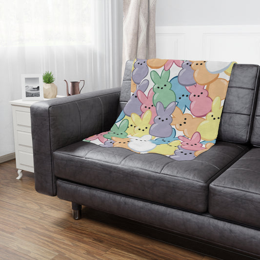 Adorable Pastel Peeps Easter Blanket Cozy Couch Throw