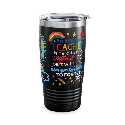 Caffeinated & Classroom-Ready – Colorful Teacher Tumbler Gift | 20oz Back-to-School Cup for Educators, Mentors & Staff