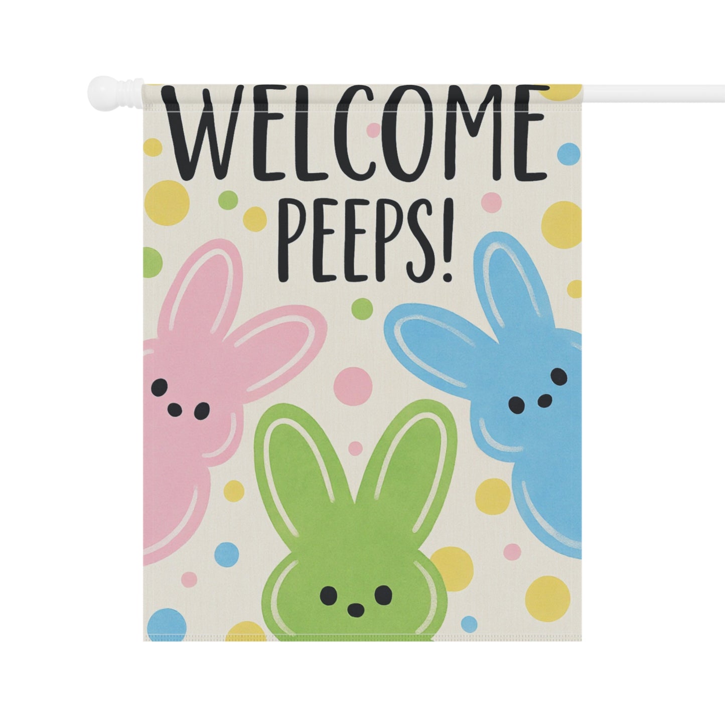 Welcome Peeps Easter Garden Banner Pastel Spring Decor