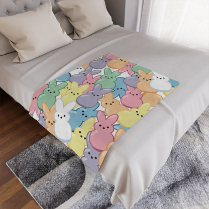 Adorable Pastel Peeps Easter Blanket Cozy Couch Throw