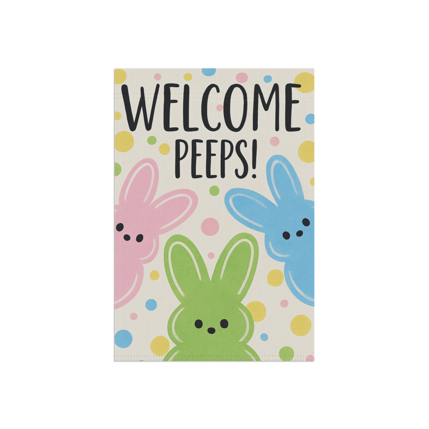 Welcome Peeps Easter Garden Banner Pastel Spring Decor