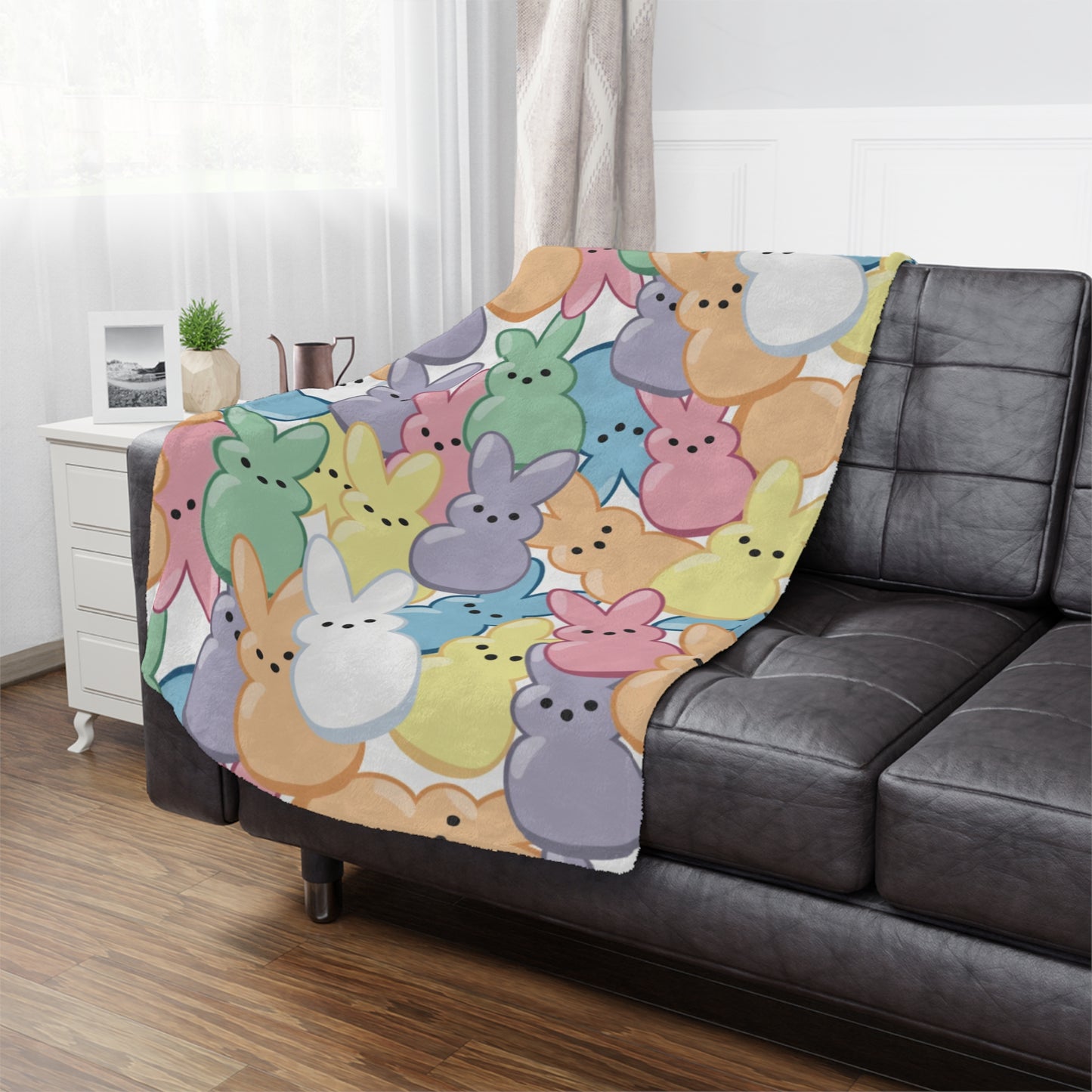Adorable Pastel Peeps Easter Blanket Cozy Couch Throw
