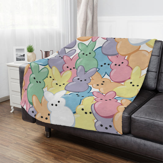 Adorable Pastel Peeps Easter Blanket Cozy Couch Throw