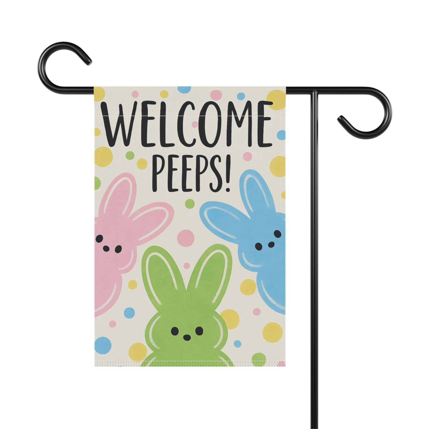 Welcome Peeps Easter Garden Banner Pastel Spring Decor