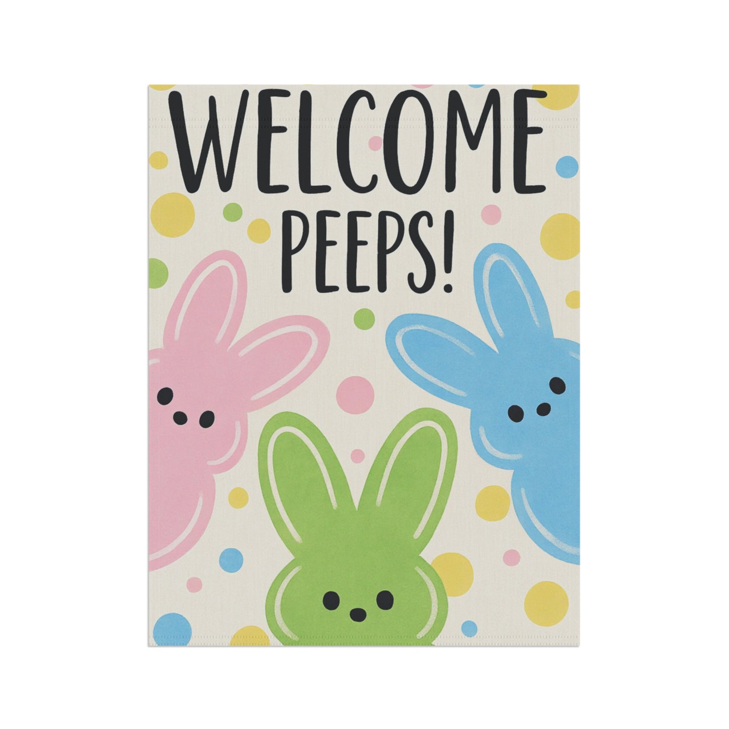 Welcome Peeps Easter Garden Banner Pastel Spring Decor