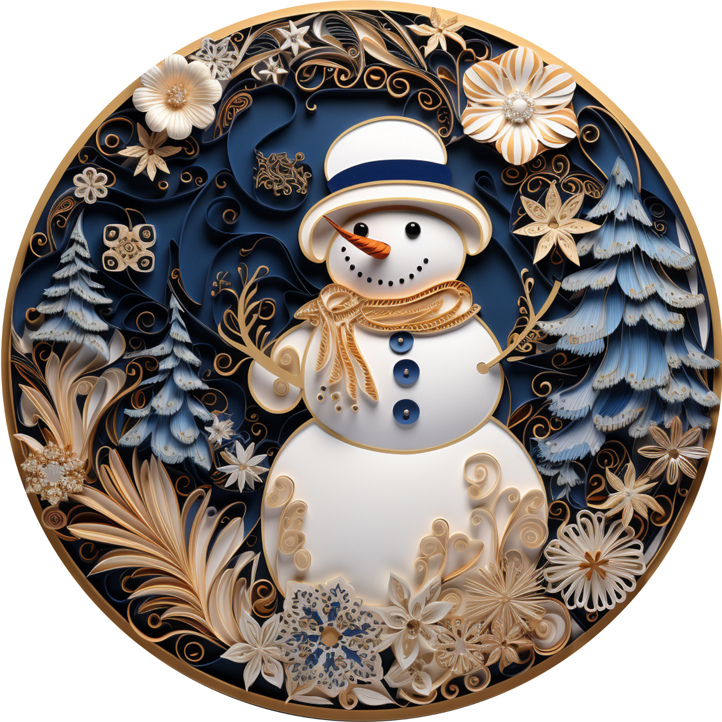 Winter Wonderland Snowman Ornaments – Acrylic Round Collection