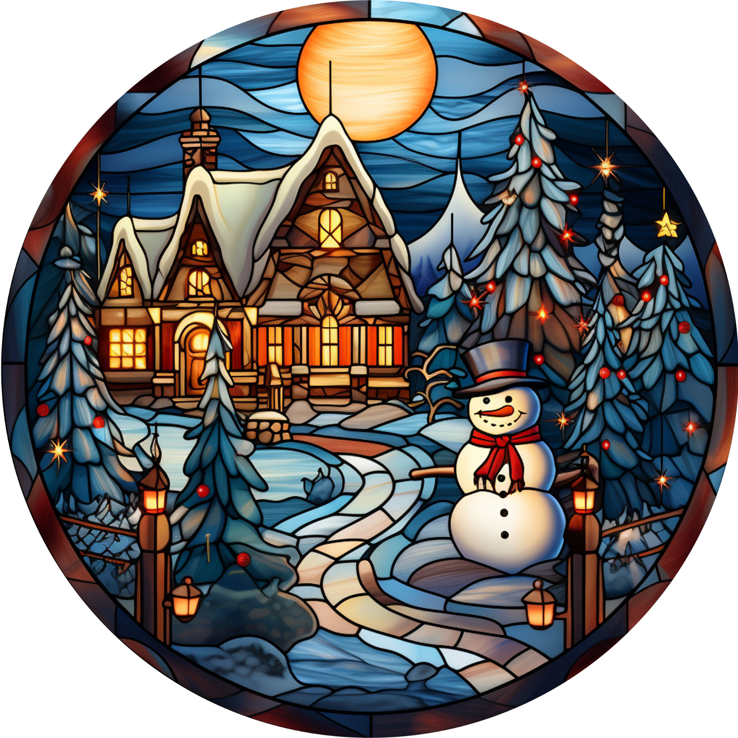 Winter Wonderland Snowman Ornaments – Acrylic Round Collection