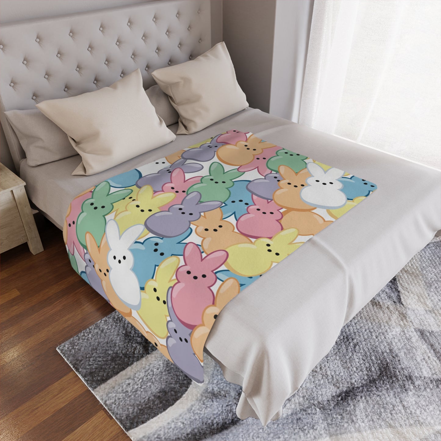 Adorable Pastel Peeps Easter Blanket Cozy Couch Throw