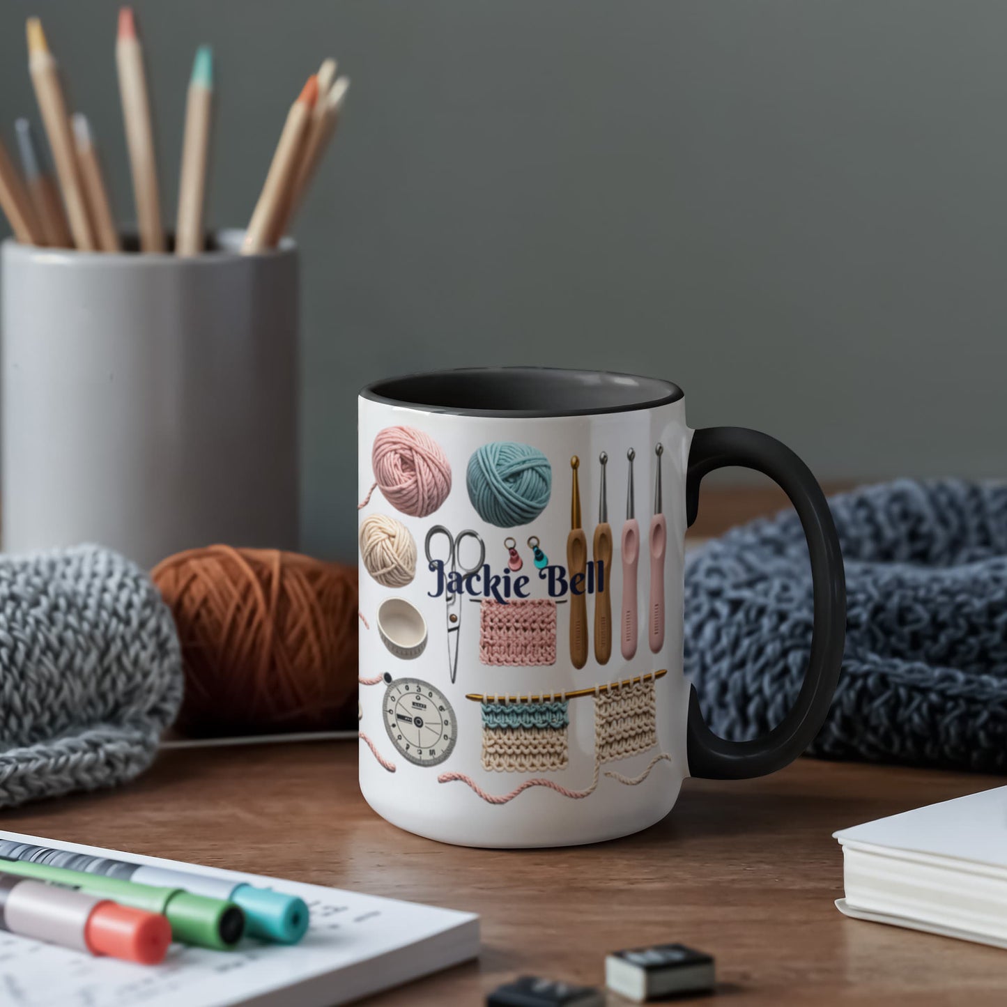 Personalized Crochet Tools Mug For Yarn Lovers
