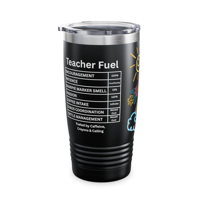 Caffeinated & Classroom-Ready – Colorful Teacher Tumbler Gift | 20oz Back-to-School Cup for Educators, Mentors & Staff