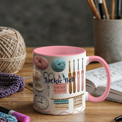 Personalized Crochet Tools Mug For Yarn Lovers