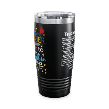 Caffeinated & Classroom-Ready – Colorful Teacher Tumbler Gift | 20oz Back-to-School Cup for Educators, Mentors & Staff