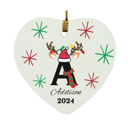Personalized Initial Name Christmas Ornament