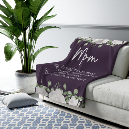 We Love You Mom Cozy Floral Blanket
