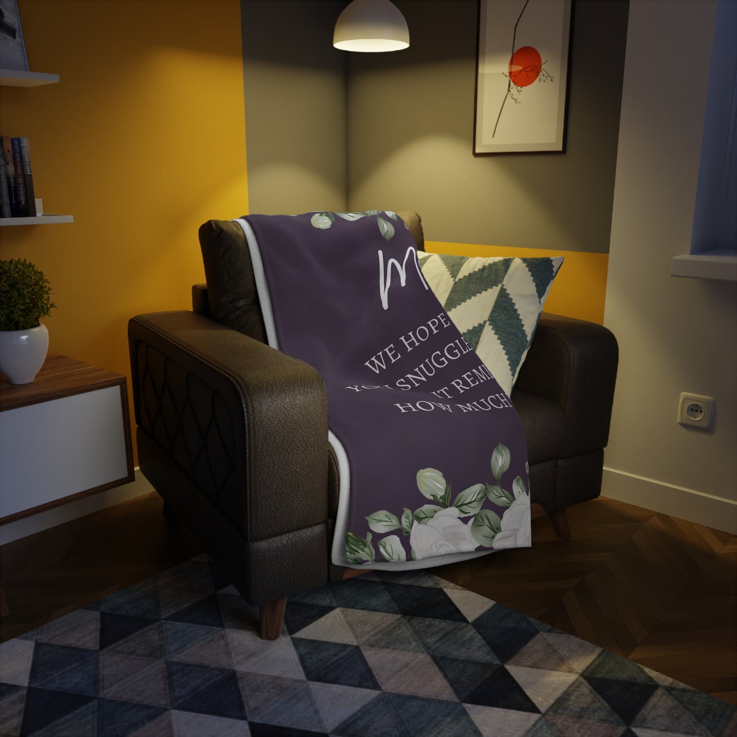 We Love You Mom Cozy Floral Blanket