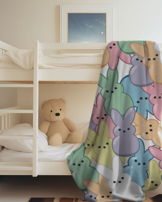 Adorable Pastel Peeps Easter Blanket Cozy Couch Throw