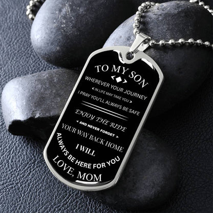 To My Son Military Necklace Always Here Gift