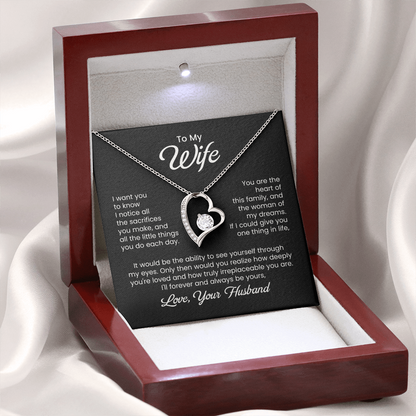 To My Wife Heart Of Our Family Necklace