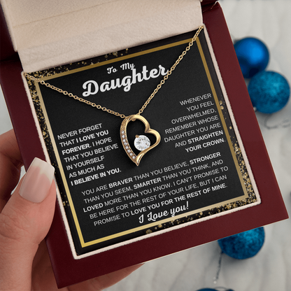 To My Daughter Heart Pendant Necklace Meaningful Gift