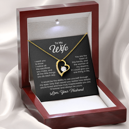To My Wife Heart Of Our Family Necklace