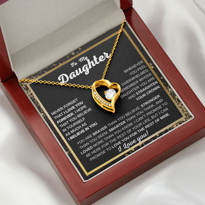 To My Daughter Heart Pendant Necklace Meaningful Gift