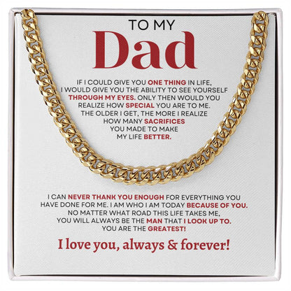 To MY Dad | Elegant Cuban Link Chain | Necklace For Dad