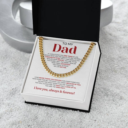 To MY Dad | Elegant Cuban Link Chain | Necklace For Dad
