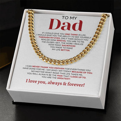 To MY Dad | Elegant Cuban Link Chain | Necklace For Dad
