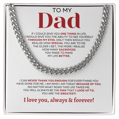 To MY Dad | Elegant Cuban Link Chain | Necklace For Dad