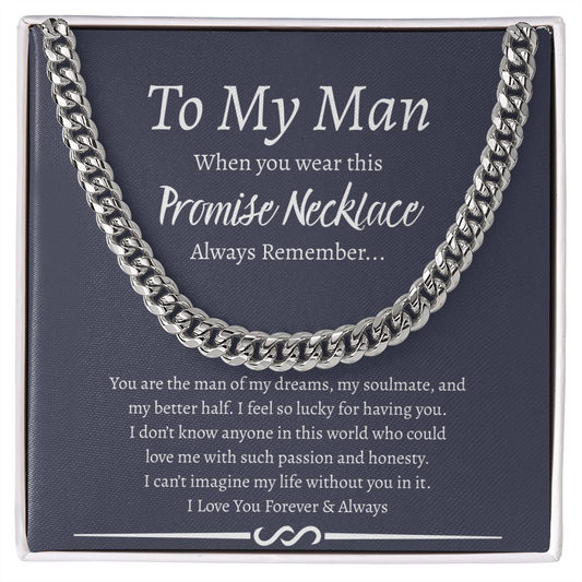 Romantic Promise Cuban Link Necklace For Him