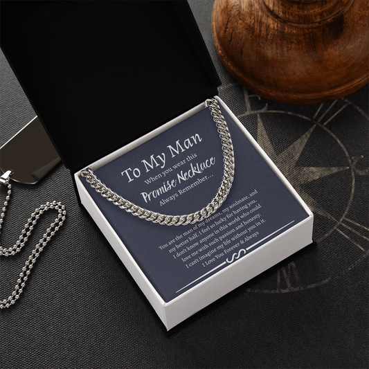 Romantic Promise Cuban Link Necklace For Him