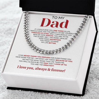 To MY Dad | Elegant Cuban Link Chain | Necklace For Dad