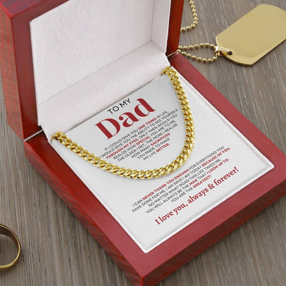 To MY Dad | Elegant Cuban Link Chain | Necklace For Dad