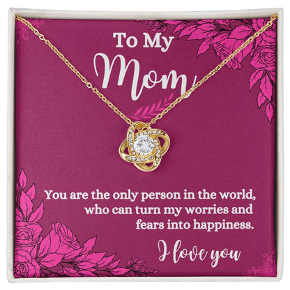 To My Mom | Floral | Love Knot Necklace | Necklace For Mom | I Love You Forever