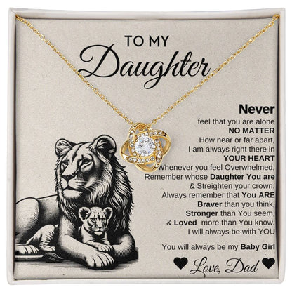 To My Daughter Love Knot Necklace | Never Forget That I Love You | Gift From Daddy | I love You