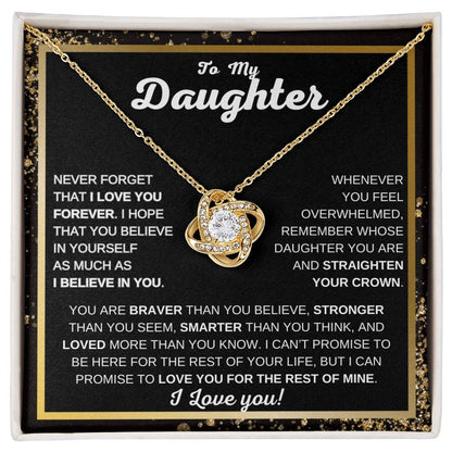 To My Daughter Love Knot Necklace Meaningful Heartfelt Gift