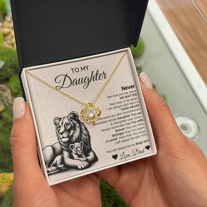To My Daughter Love Knot Necklace | Never Forget That I Love You | Gift From Daddy | I love You