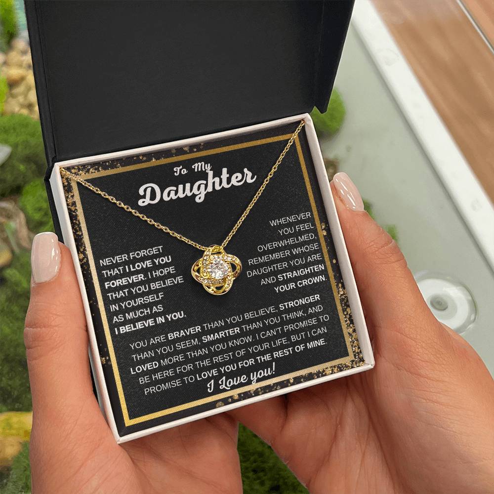 To My Daughter Love Knot Necklace | Never Forget That I Love You | Gift For Daughter | I love You