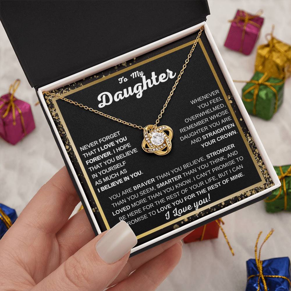 To My Daughter Love Knot Necklace Meaningful Heartfelt Gift