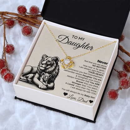 To My Daughter Love Knot Necklace | Never Forget That I Love You | Gift From Daddy | I love You