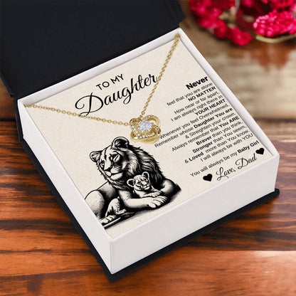 To My Daughter Love Knot Necklace | Never Forget That I Love You | Gift From Daddy | I love You
