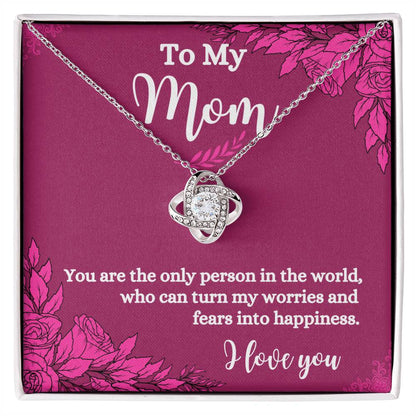 To My Mom | Floral | Love Knot Necklace | Necklace For Mom | I Love You Forever