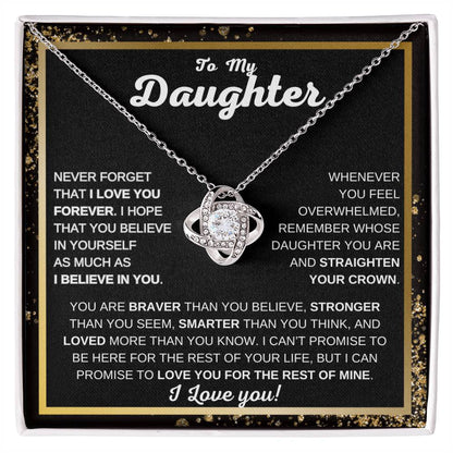 To My Daughter Love Knot Necklace Meaningful Heartfelt Gift