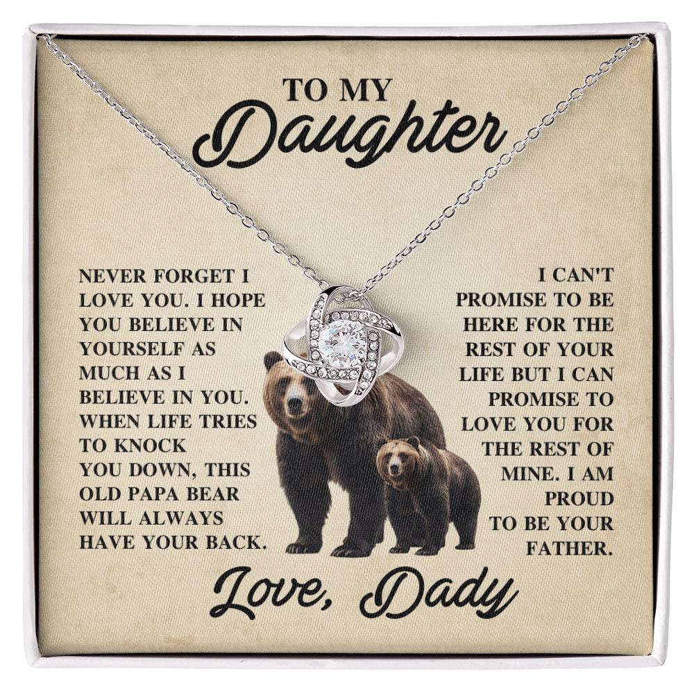 To My Daughter Love Knot Necklace From Dad