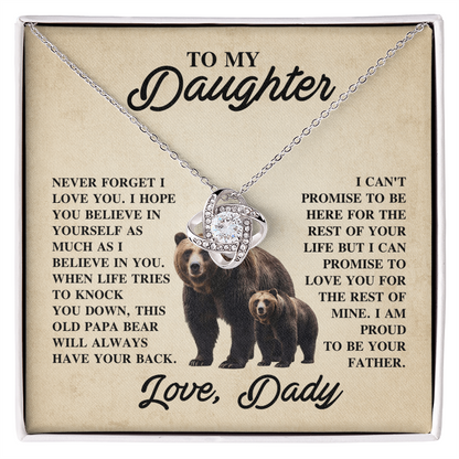 To My Daughter Love Knot Necklace From Dad