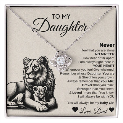 To My Daughter Love Knot Necklace | Never Forget That I Love You | Gift From Daddy | I love You
