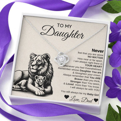 To My Daughter Love Knot Necklace | Never Forget That I Love You | Gift From Daddy | I love You