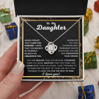 To My Daughter Love Knot Necklace Meaningful Heartfelt Gift