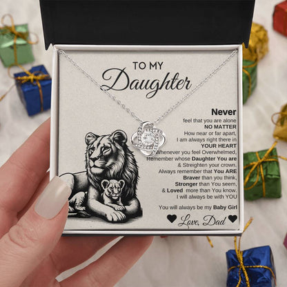 To My Daughter Love Knot Necklace | Never Forget That I Love You | Gift From Daddy | I love You